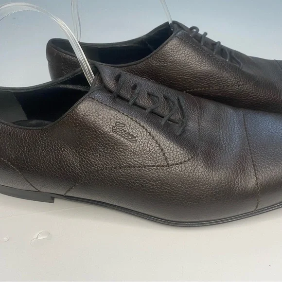 Gucci Dark Brown Calf Leather Oxford Loafers Men’s 11 Dress Shoes